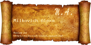 Milkovich Alexa névjegykártya
